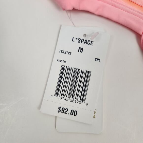 L*Space Axel Bikini Top in Pink Orange Two Tone Size Medium NWT One Shoulder - Picture 4 of 5